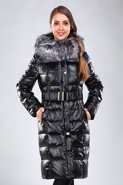 Длинный женский пуховик Cattail Willow черного цвета