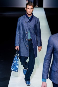 Джинсовое мужское пальто из коллекции Giorgio Armani